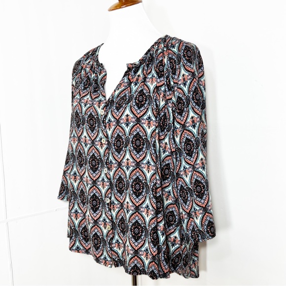 Show Me Your Mumu Mosaic Paisley High Low Peasant Top - Picture 5 of 11